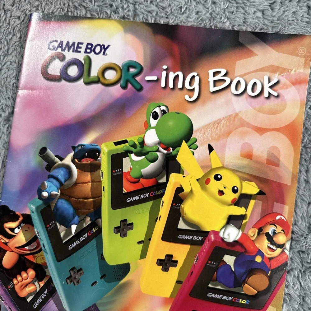 2000 Nintendo Game Boy Color-ing Book New Never Used Clean Mario Pokémon